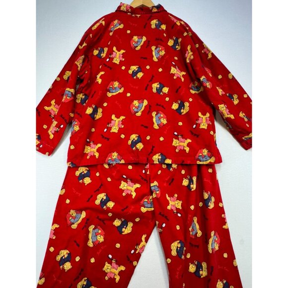 Simple Pleasures Womens Teddy Bear Flannel Pajama Set Size 2X Red Cozy - Picture 15 of 16